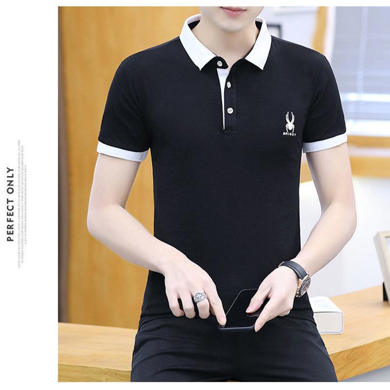 Spring and Summer Men's T-shirt Short-sleeved Polo Shirts Men's Cotton T-shirts Men's Shirt Collar Slim Tops Men's Bottoming Shirt Clothes