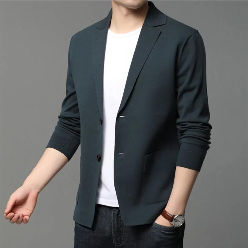 Men's Knitted Cardigan Cardigan Slim Small Suit Casual Trendy Sweater