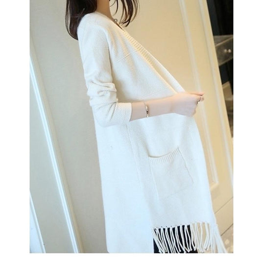 Mid-length Autumn and Winter Coat Casual Long-sleeved Knitted Cardigan Loose Sweater