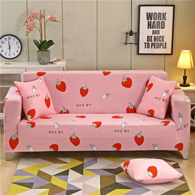 Elastic Sofa Cover for Living Room Covers for Couches Simple Casual Sofa Sets Anti Slip Flower Print 1/2/3/4 Seaters Cartoon Cute