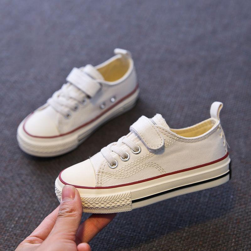 Spring Children's Canvas Shoes Boys Board Shoes Girls Casual Single Shoes Baby White Shoes