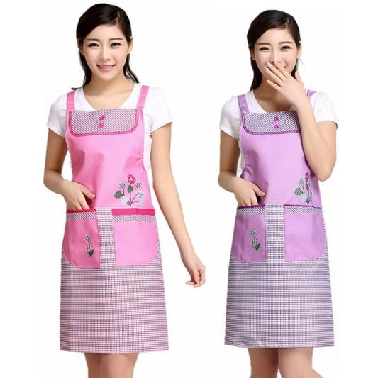 2 Pieces of Cute Kitchen Cooking Waist Apron Anti-fouling Waterproof and Oil-proof Housework Overalls Work Suspenders Adult Aprons