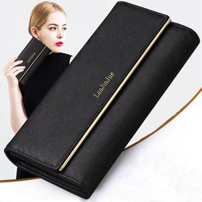 Envelope Designer Clutch Wallets For Women Hasp Pocket To Coin Card Holder Purses Long Wallet Ladies