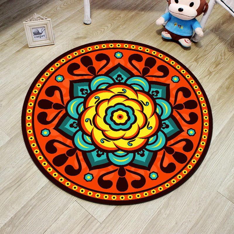 Round Thick Carpet for Living Room Children Bed Room Floor Carpets Home Decor 3d Printed Rugs Anti-slip Mat