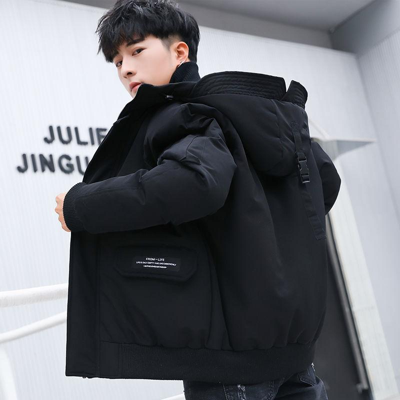 Fashionable Men's Winter Jacket Loose Casual Youth Hooded Cotton Jacket Korean Trend Parker Clothing