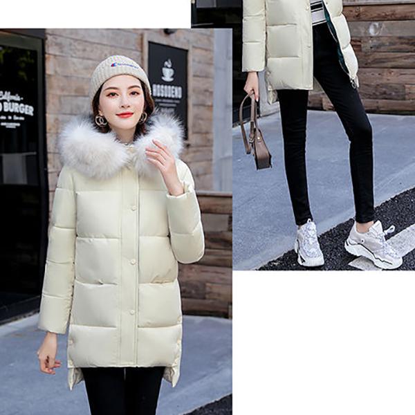 Women's Mid-length Down Cotton Jacket Winter Simple Loose Padded Bread Jacket Student Cotton All-match Parker Clothing