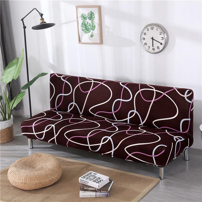 Magic Sofa Cover Without Armrest Folding Sofa Bed Cover  Elastic Furniture Protector Slipcover Couch Cover Armless Sofa Covers for Living Room