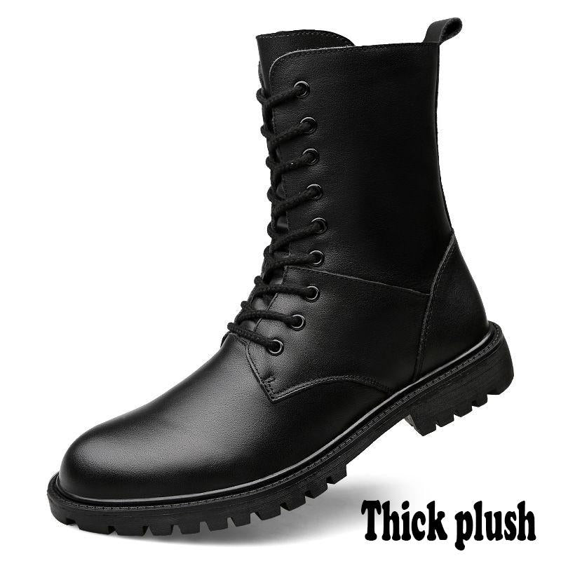 Winter Plush Warm Cotton Shoes Men's Motorcycle Boots Male Martin Boots Men's Military Boots