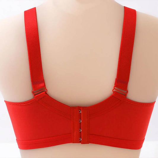 Women Graphene Antibacterial Function No Steel Ring Gathering Side Full Cup Upper Support Anti-sagging Sweat-absorbing Breathable Comfortable Soft Bra