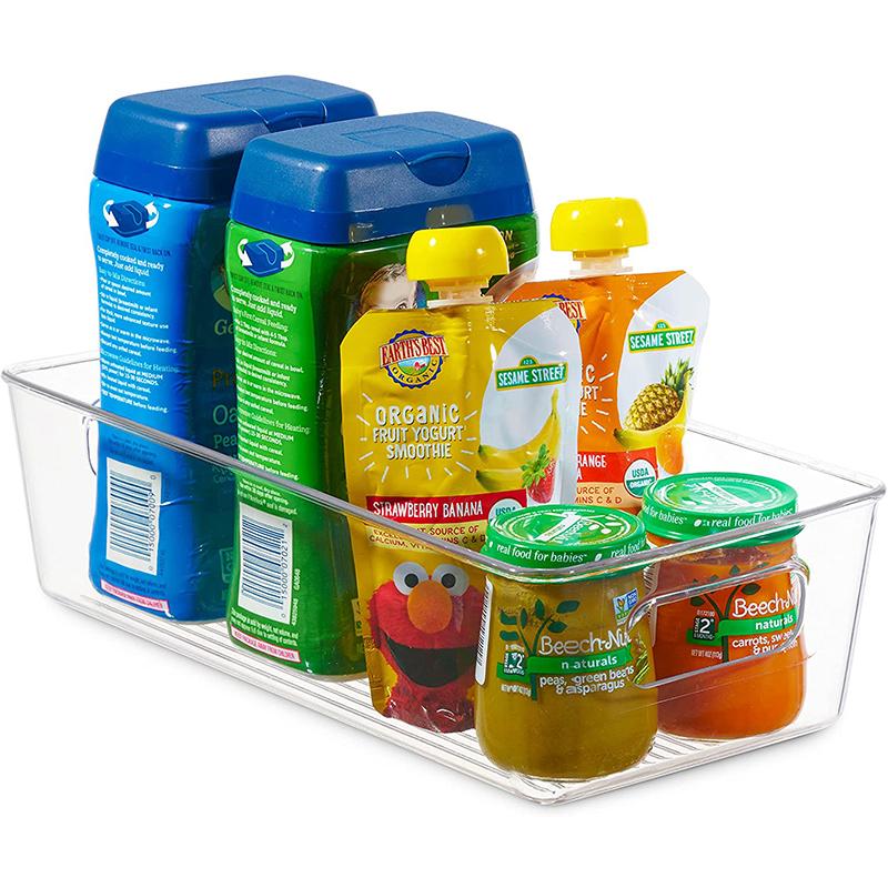 Set of 6 Refrigerator Pantry Organizer Bins - Clear Food Storage Baskets for Kitchen, Countertops, Cabinets, Fridge, Freezer, Bedrooms, Bathrooms