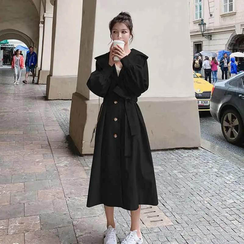 Spring and Autumn Models with Lining and Western Style Mid-length Windbreaker Loose Temperament Women's Jacket