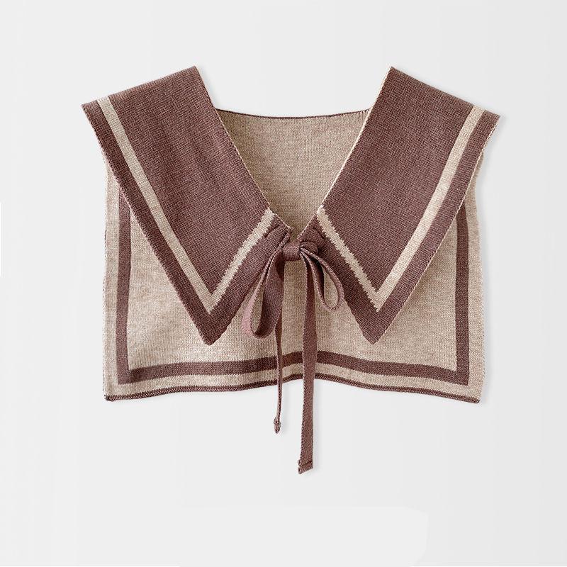 College Style Shoulder Shawl Air-conditioned Room Color Matching Spring and Autumn Shoulder Office Neck Warmth Knotted Scarf Women