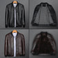 Spring and Autumn Thin Leather Jacket Men's Stand-up Collar Jacket Slim Casual Young and Middle-aged Flight Jacket Motorcycle Clothing