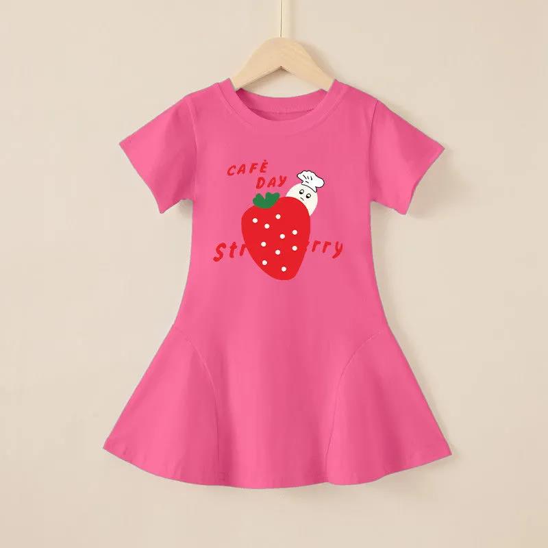 Girls' Summer Short-sleeved Dress Cotton Princess Dress Fashion All-match Dress Chinese Style Baby Costume