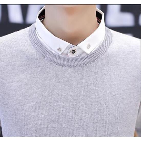 Warm Turtleneck Sweater Men Solid Knitted Mens Sweaters Casual Slim Pullover Male Double Collar Tops