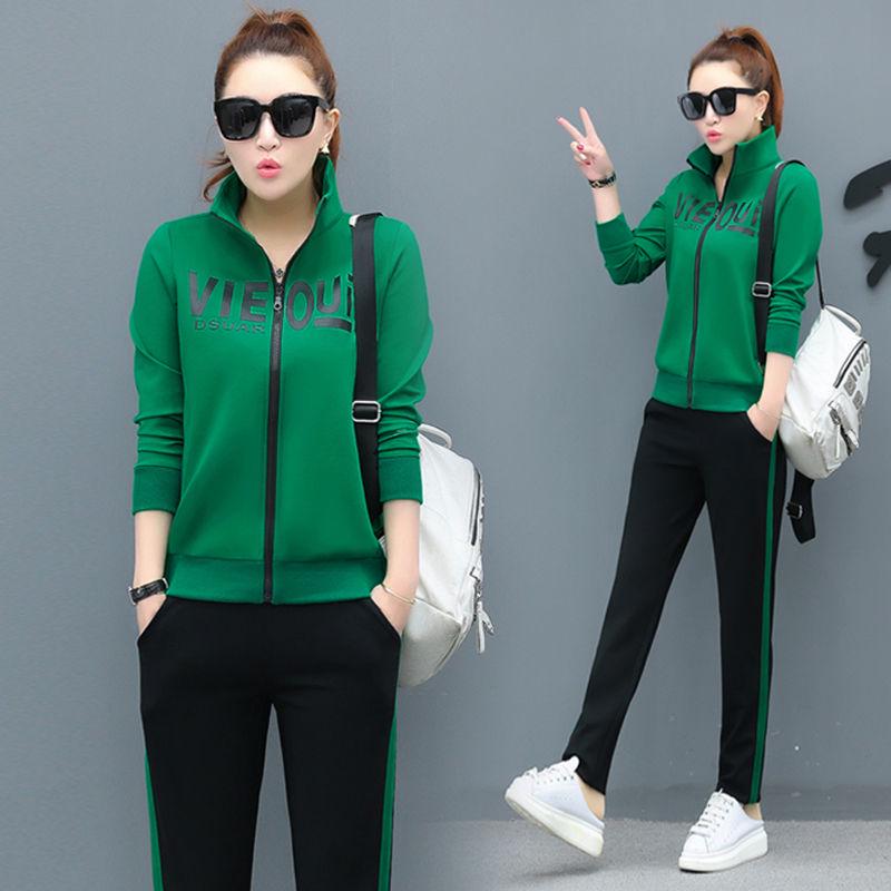 Casual Sweatshirt Set Large Size Spring and Autumn Women's 2pcs set Wild Long Sleeve