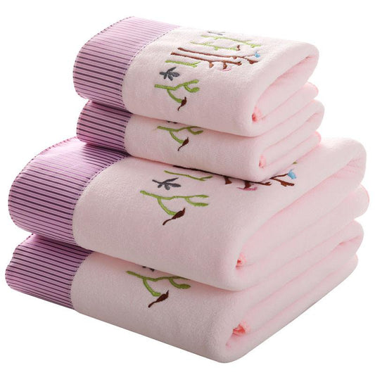 2PC Household Towel Set Bath Towel Towel Fabric Soft and Absorbent Strong Wash Face and Bath Bathroom Towels Are Soft and Do Not Shed Hair