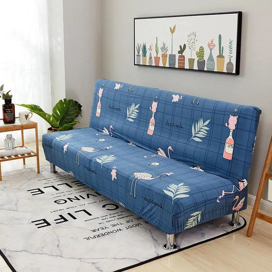 Armless Sofa Bed Covers Elastic Stretch Futon Slipcover Couch Protector Home Decor