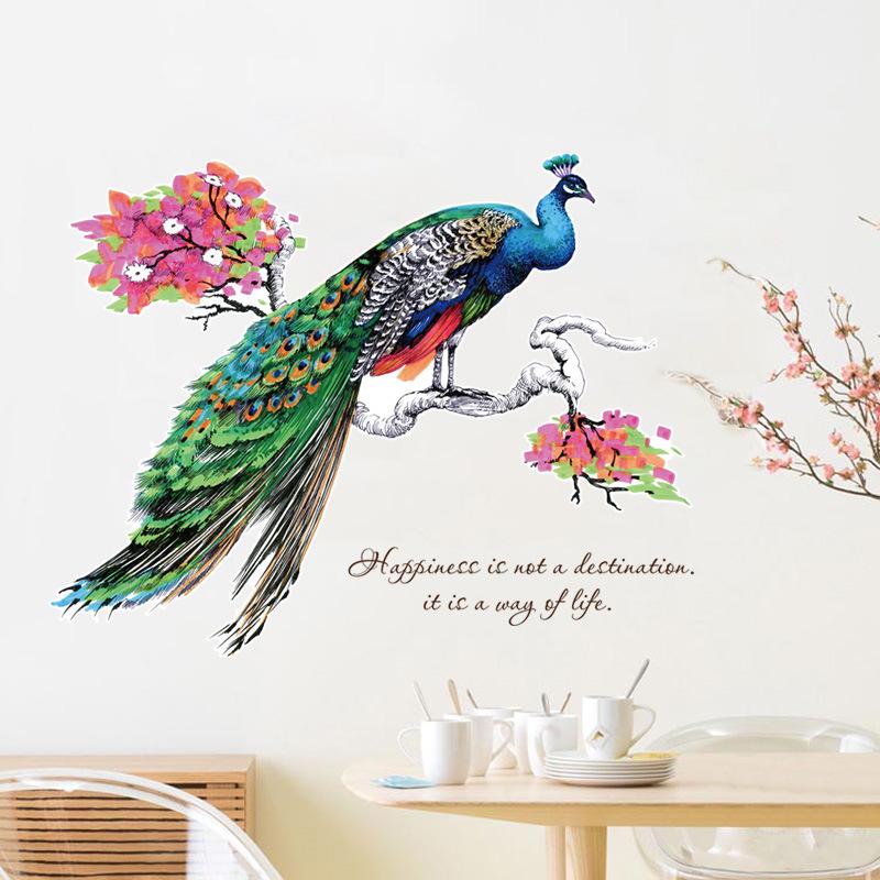 Good life peacock dream painting life personality wall stickers porch novel removable wall stickers