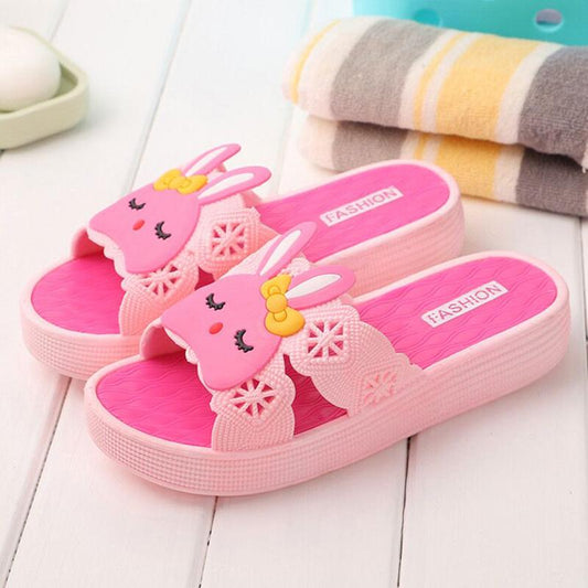 Cute Summer Female Models Plus High School Slope Heel Sandals and Slippers Home Bathroom Bath Plastic Thick Bottom Non-slip Indoor Home