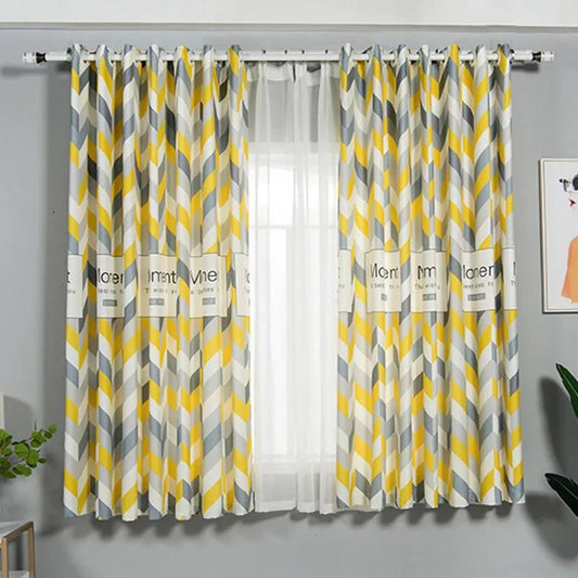 Nordic Minimalist Modern Bedroom Bay Window Curtain Children's Room Short Curtain Half Curtain Blackout Curtain Finished