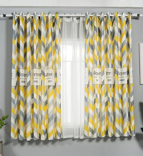 Nordic Minimalist Modern Bedroom Bay Window Curtain Children's Room Short Curtain Half Curtain Blackout Curtain Finished