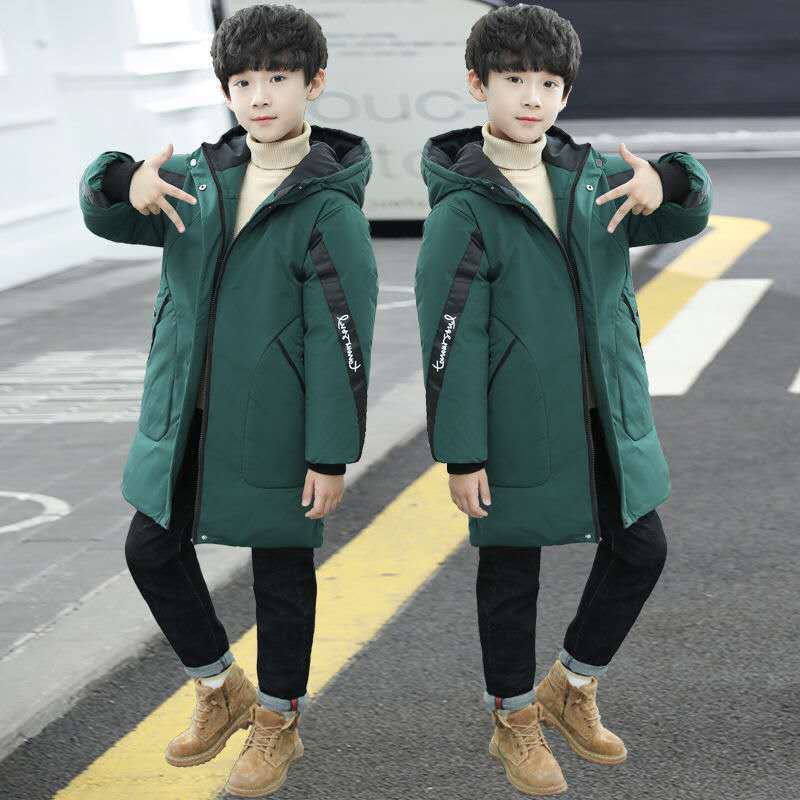 Boys Cotton-padded Winter Clothes Mid-length Thickening Children's Down Cotton-padded Jackets Big Boys' Jackets Children's Clothing