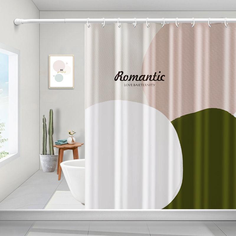 Shower Curtain, Waterproof and Mildew Proof Cloth, Separate Wet and Dry Bathroom Shower Curtain