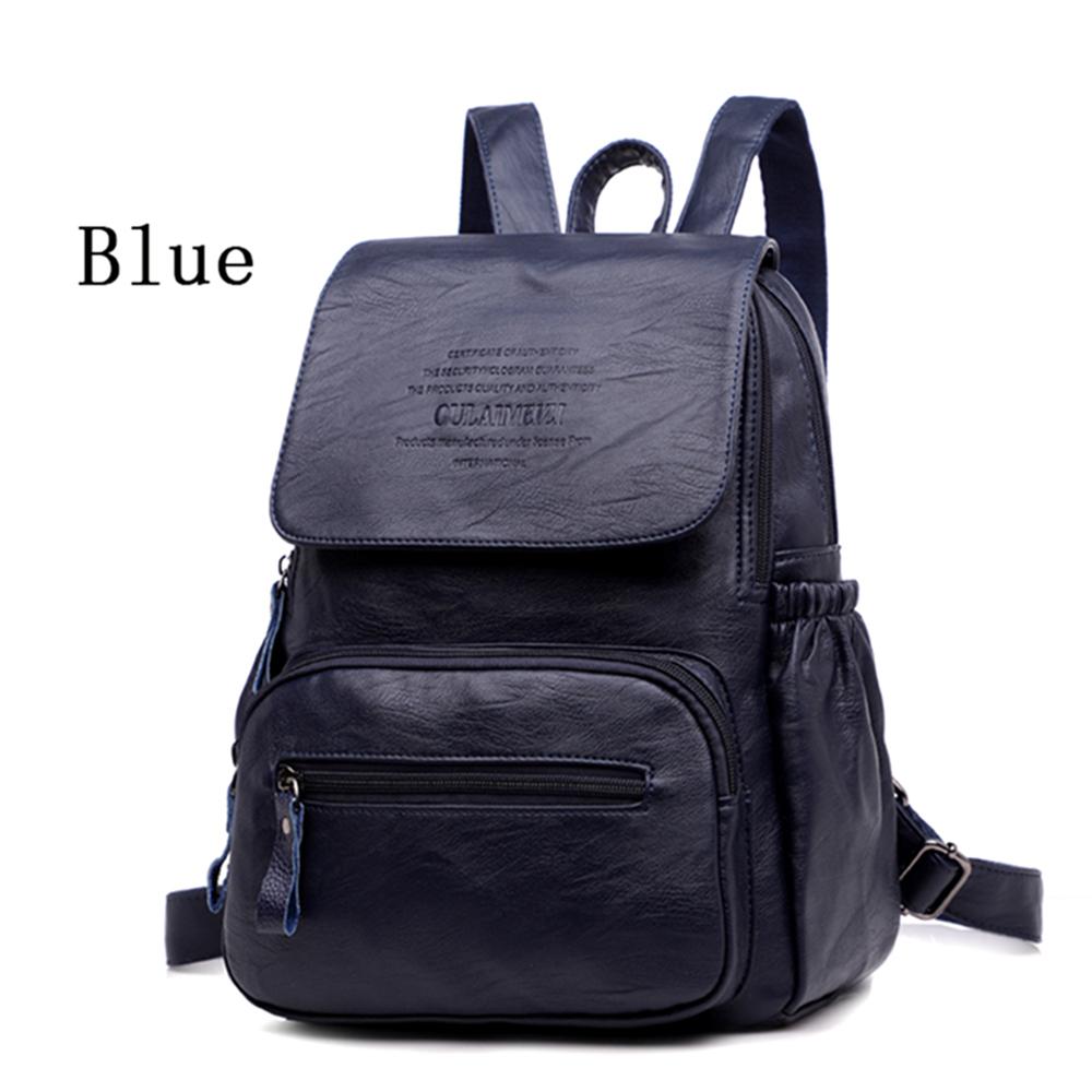 Men's and Women's School Backpack Leather Backpack Fashion Casual Bag