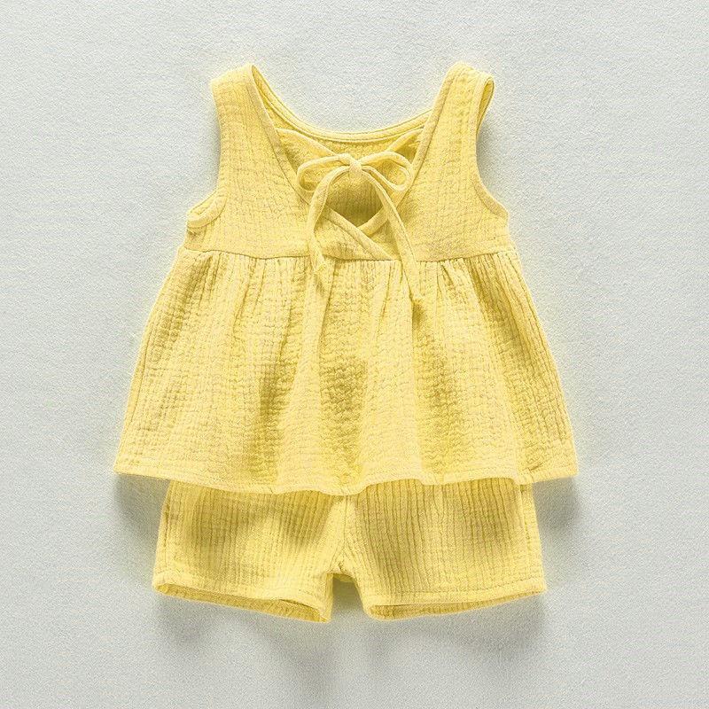 Baby Short-sleeved Suit Summer Thin Section Baby Girl Casual Korean Style Short-sleeved Shorts Two-piece Trend