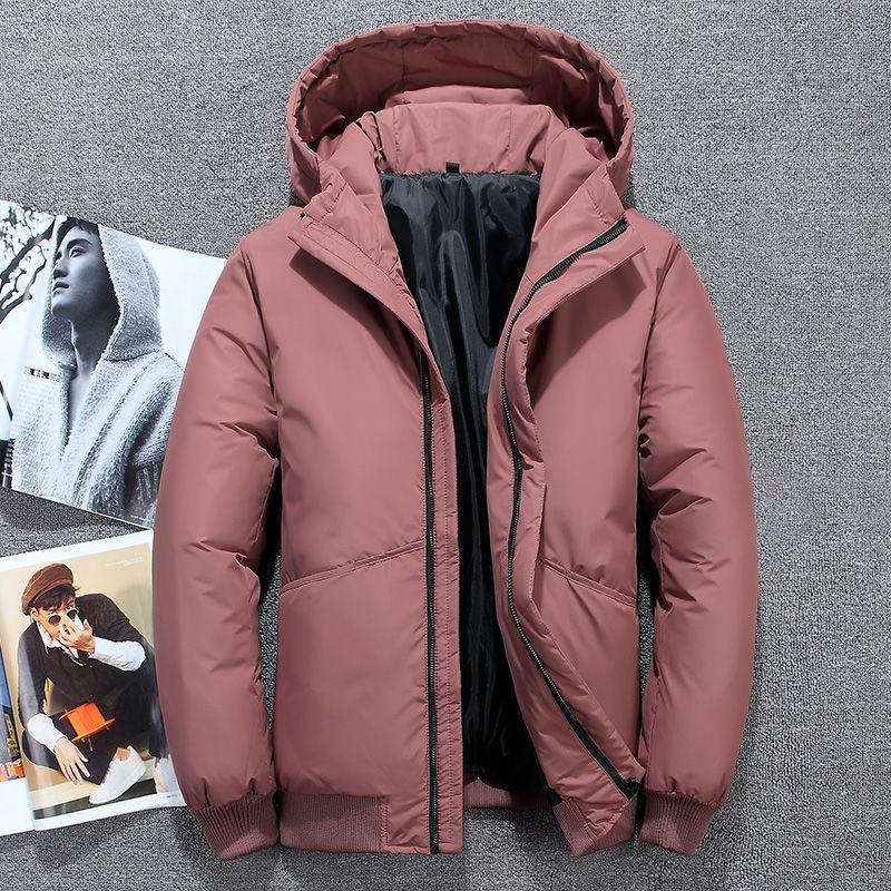 Short duck down men's down jacket winter fashion trend thick windproof and warm young couple jacket