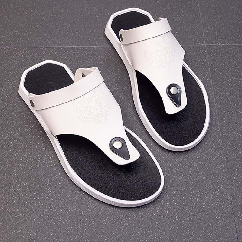 Handsome Men's Slippers Net Celebrity Simple Street Wear Flip Flops Summer Comfortable Breathable Non-slip Beach Sandals