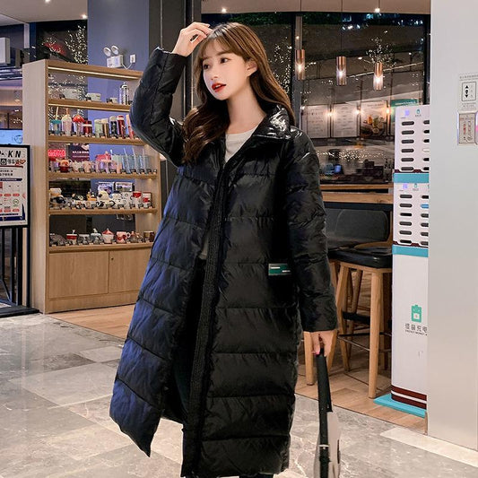 Women's Coat Smooth Down Jacket Women's Long Coat Hooded Parka Coat Thick Winter Jacket Women's Coat Oversize