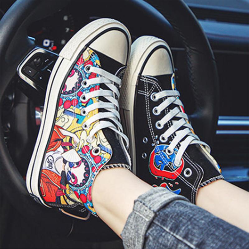 Chinese Style Sneakers, Chinese Trend, Antique Opera Canvas Shoes, Women's All-match Retro Hong Kong Style Fashion Shoes