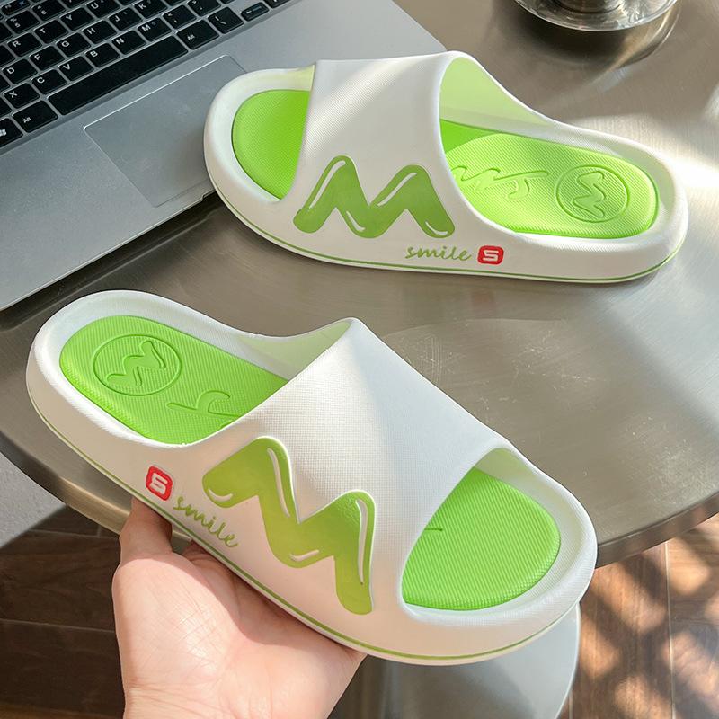 Men Slippers Summer Outdoor Wear Indoor Home Soft Couple Thick Bottom Bath Non-slip Sandals Men's Summer