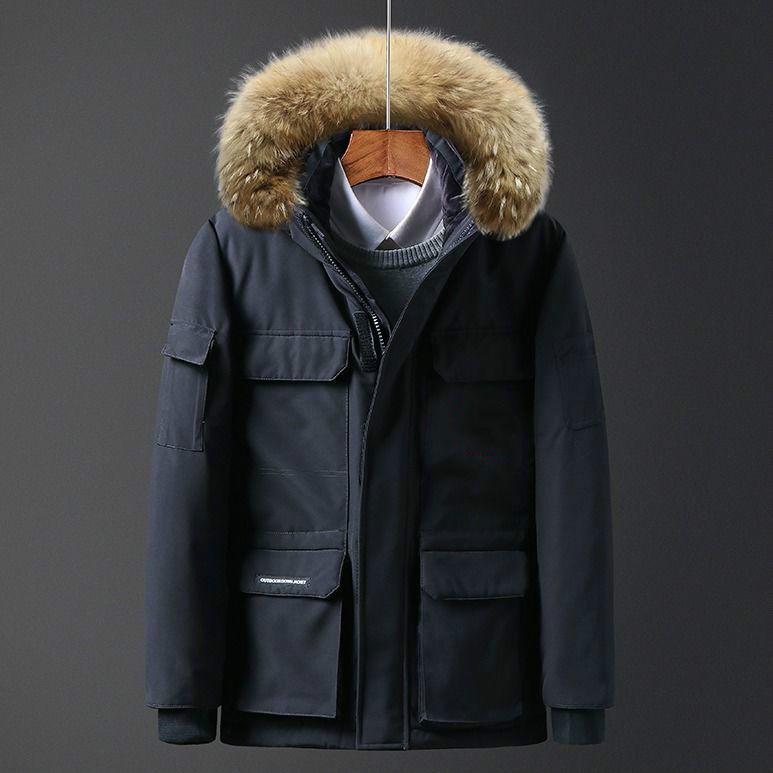 Outdoor Leisure Men's Clothes Winter Medium and Long Section Cotton Clothing Large Size Down Jacket