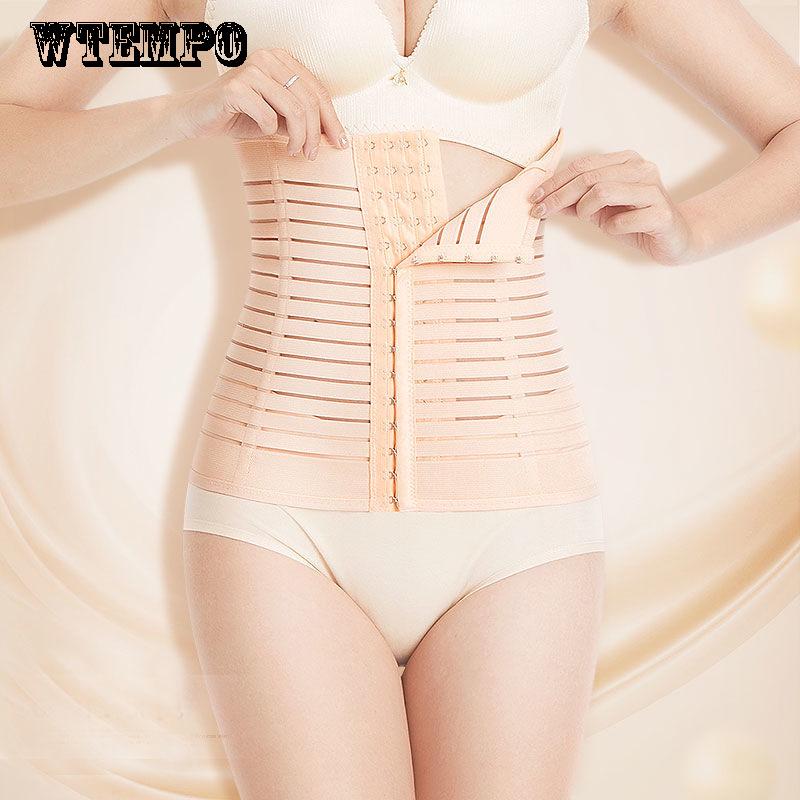 Plastic slimming breathable body waistband straps girdle postpartum women's belly belt