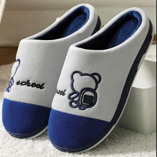 Autumn and Winter Pure Cotton Slippers Indoor Non-slip Soft-soled Shoes Warm Simple Plush Cotton Shoes