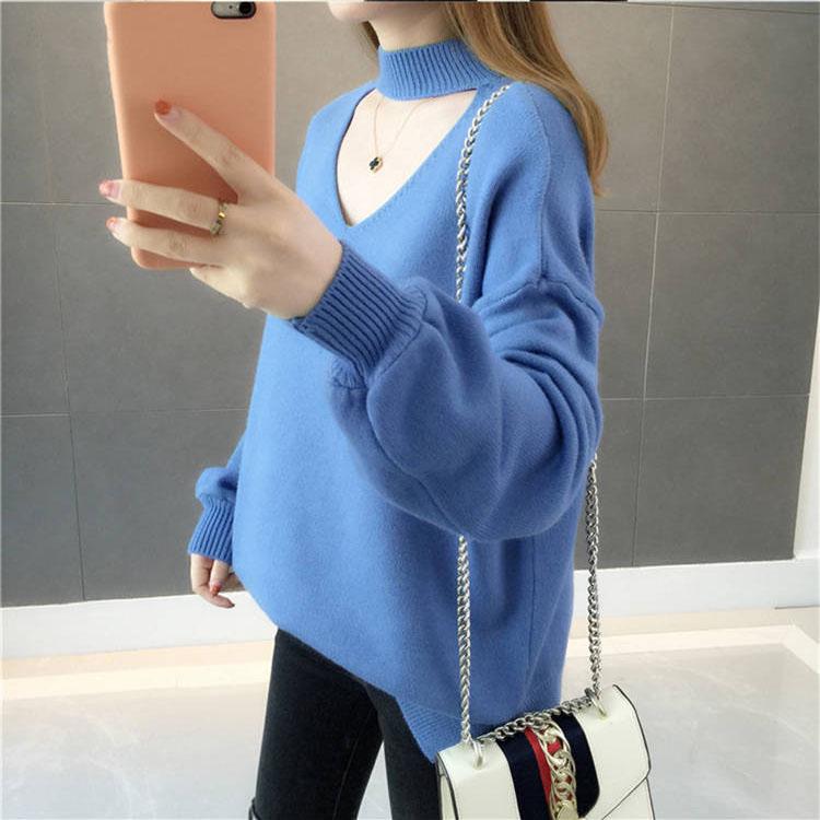 Thick O- Neck Women Sweater Streetwear Knitted Pullovers Top Autumn Winter Christmas Sweater Pull