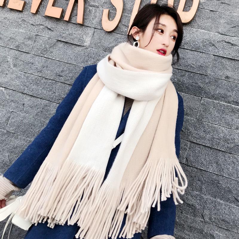 Women Shawl Scarf Autumn Winter Fashion Stripe Pashmina Scarves Warm Tassel Hijab Stole Scarfs