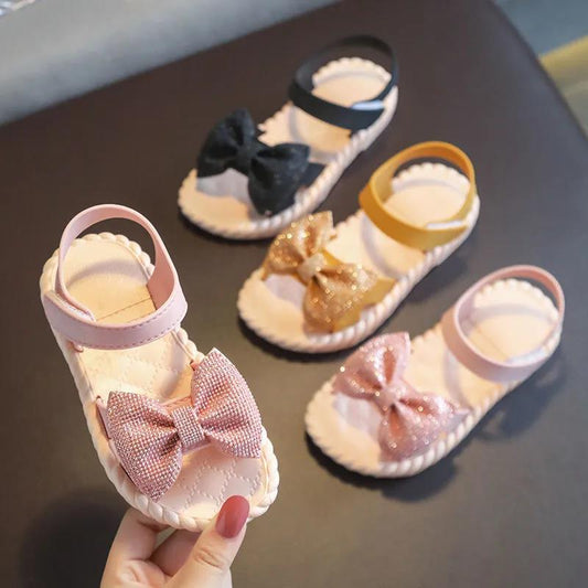 Newest Summer Kids Shoes 2021 Fashion Leathers Sweet Children Sandals for Girls Toddler Baby Breathable Hoolow Out Bow Shoes