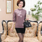 Autumn and Winter Half High Neck Knitted Bottoming Shirt Thick Warm Loose Top Middle-aged Women Plus Size Sweater