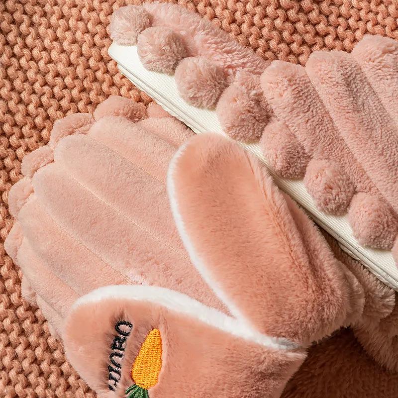 Autumn and Winter Pure Cotton Slippers Indoor Non-slip Soft-soled Shoes Warm Simple Plush Cotton Shoes