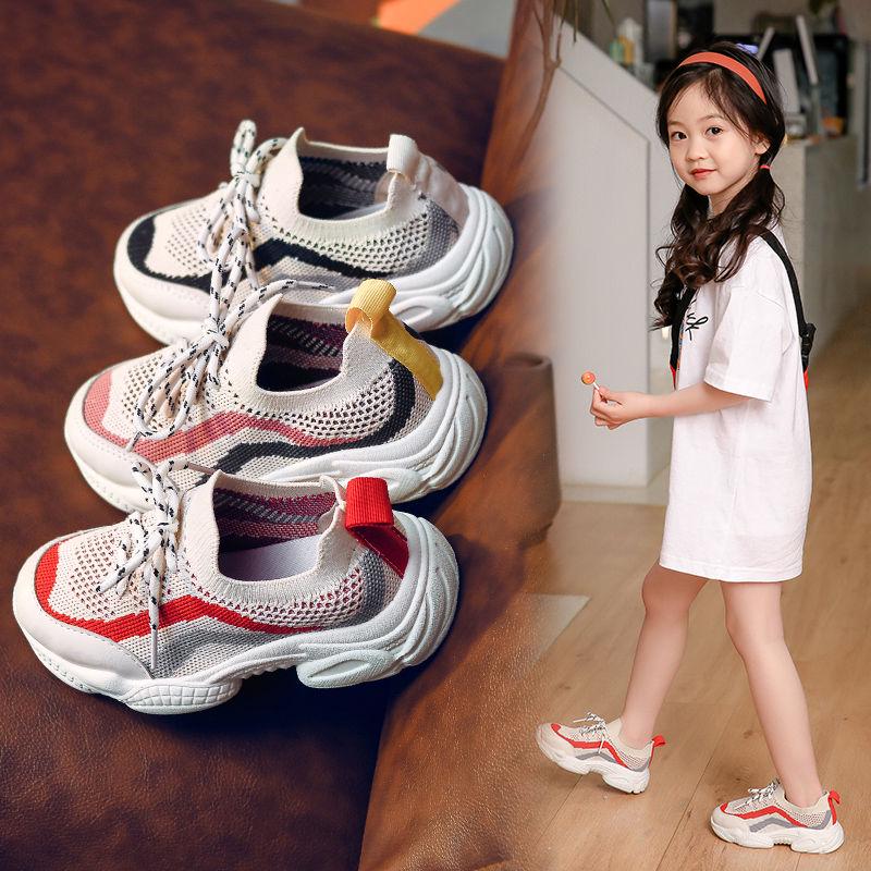 Children's Sports and Leisure Shoes Flying Woven Breathable Mesh Shoes In Children