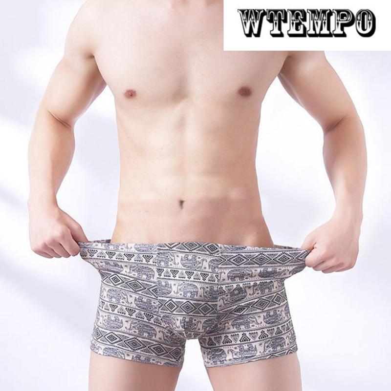 4 Pcs Men Elastic Underwear Soft and Comfortable Boxer Shorts U Convex Underpants Boxer Briefs