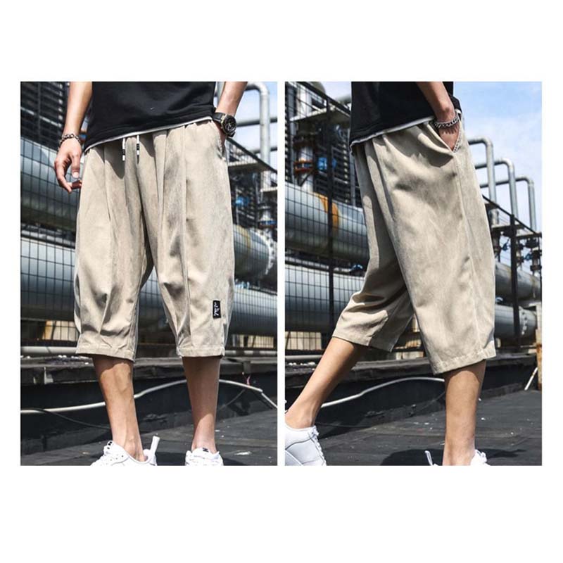 Men's Five-point Shorts Men's Outer Wear Summer Trend Leisure Sports Tide Brand Outer Wear Loose Straight Ice Silk Cropped Pants