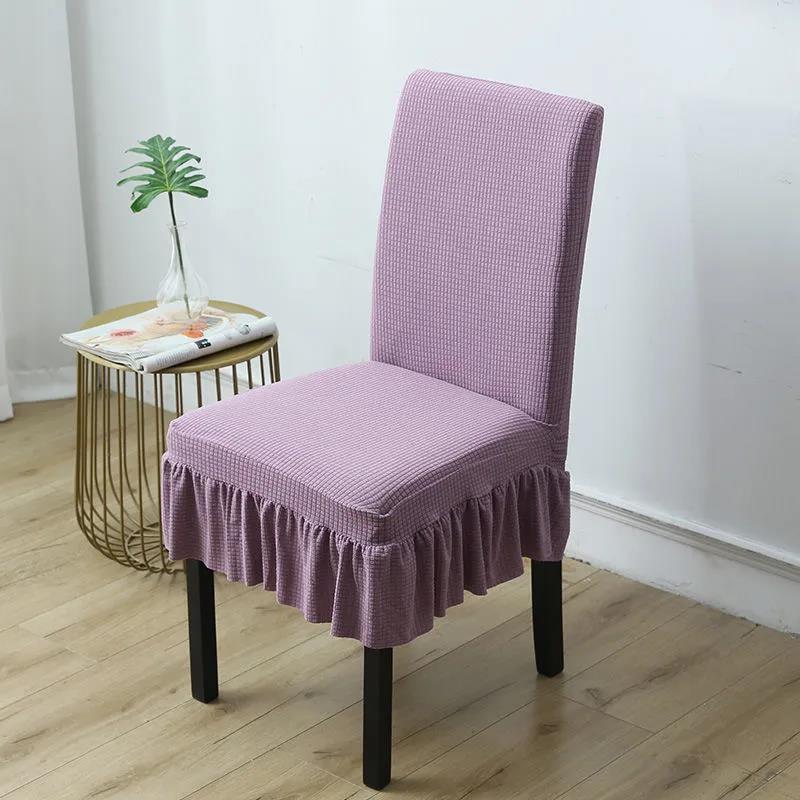 2 Pieces Fabric Home Dining Chair Universal Elastic One-Piece Backrest Cover Stool Seat Cushion Cover Dining Table Chair Cover