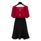 Women O-neck Chiffon T-shirt+Sexy A Word Bag Hip Skirt 2pcs Office Lady T-shirt Skirt Suit