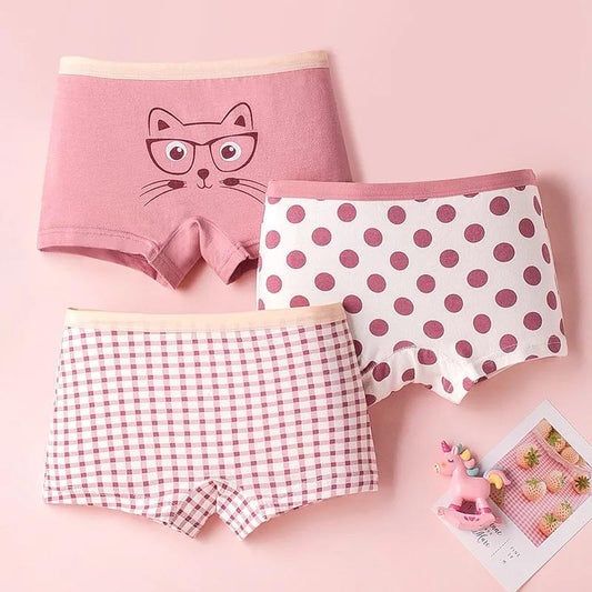 3pc/lot Cotton Panties for Kid Girls Cartoon Soft Underwear Panties Children Teenage Briefs Comfortable Underpants