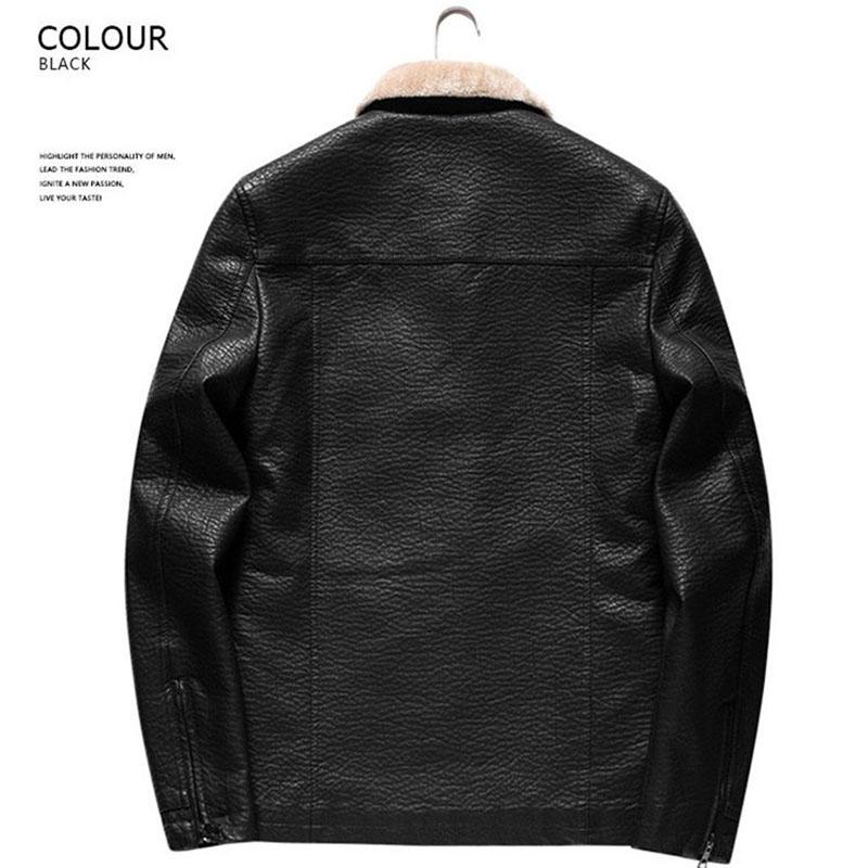 Autumn and Winter Plus Velvet Men's Leather Men's Jackets Korean Version of The Trend of Thickening Warm Fur One Men's Leather Jacket